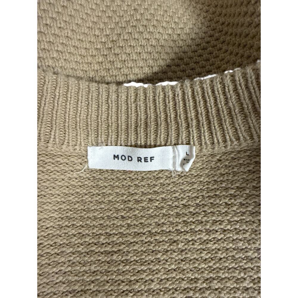 Mod Ref Catalina Waffle Knit Tan Henley Sweater Oversized Women's Size L - Picture 6 of 7